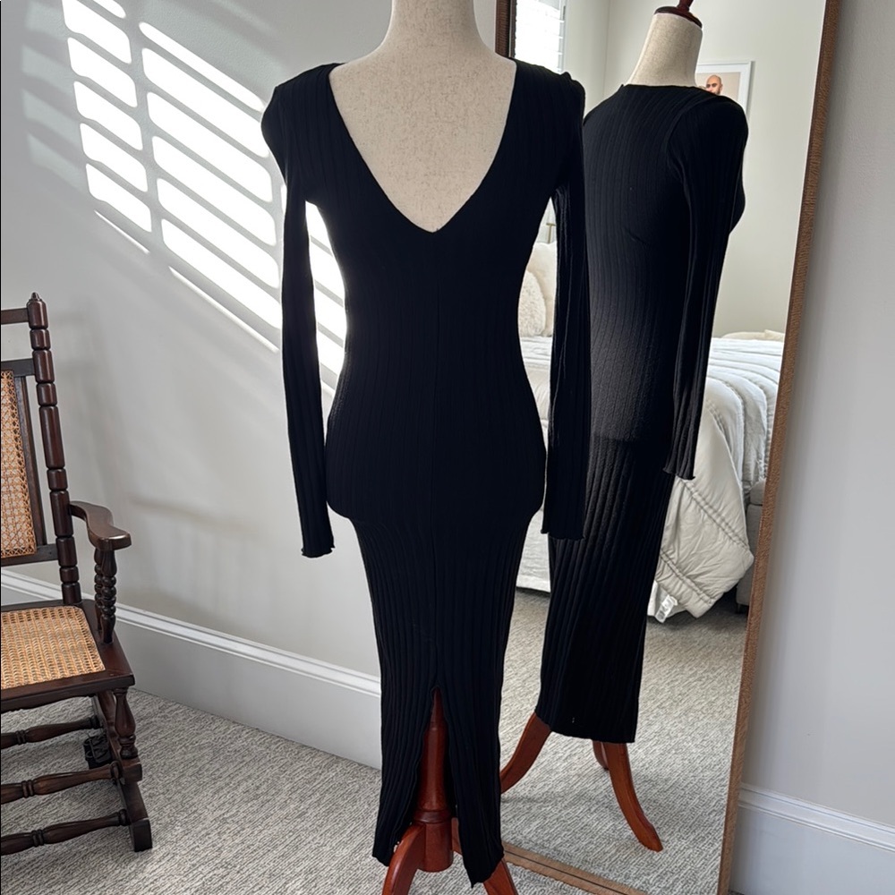Elegant Black Long Sleeve Dress